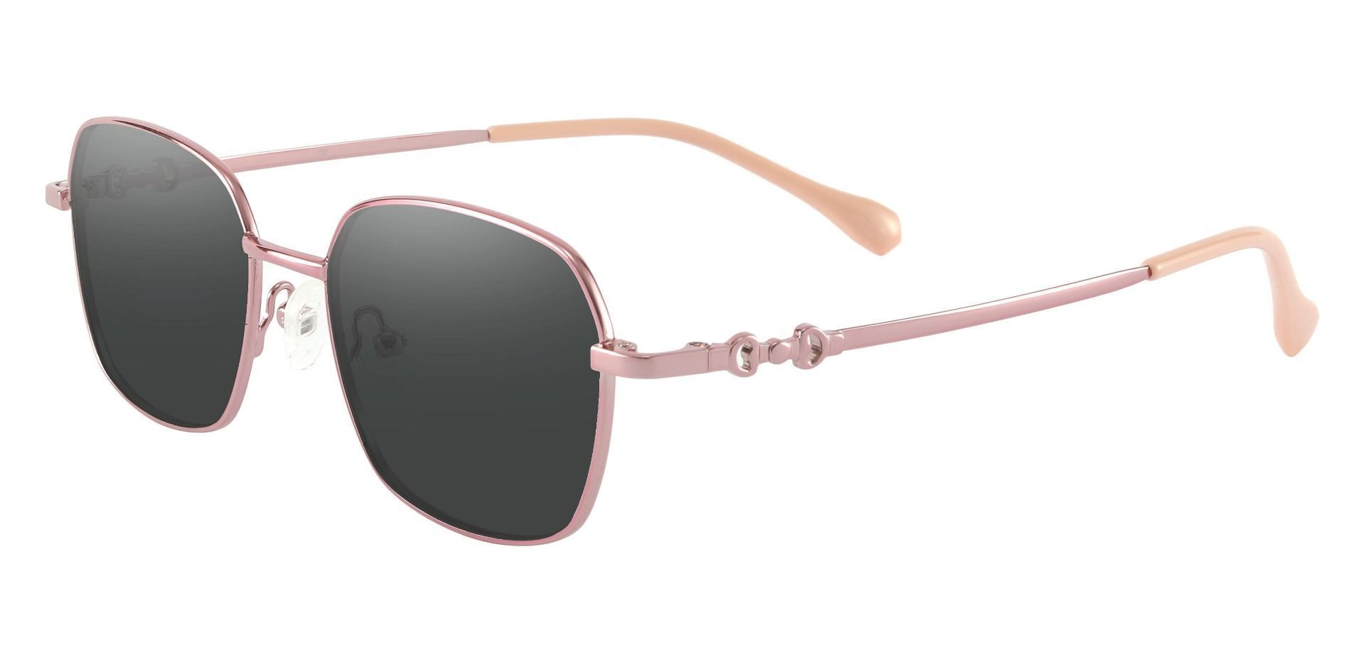 Averill Geometric Prescription Sunglasses - Rose Gold Frame With Gray Lenses