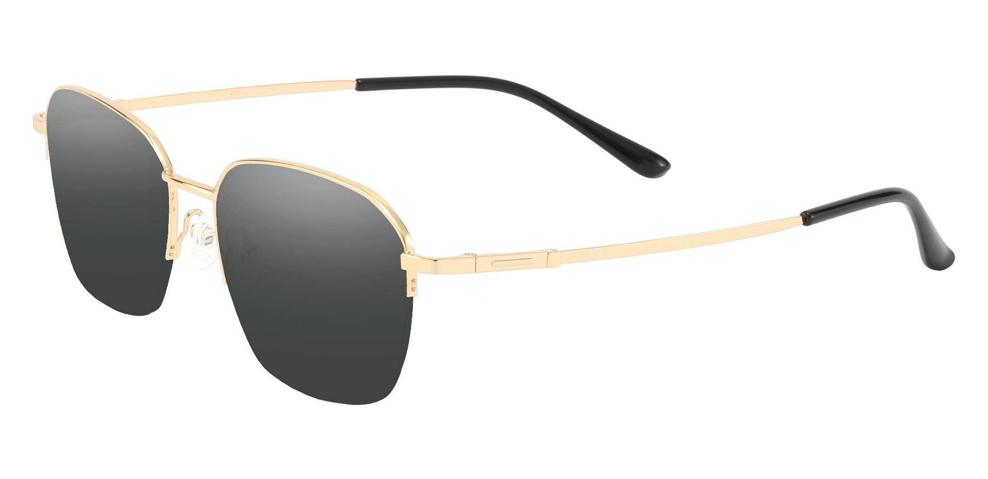 Wilton Geometric Progressive Sunglasses - Gold Frame With Gray Lenses