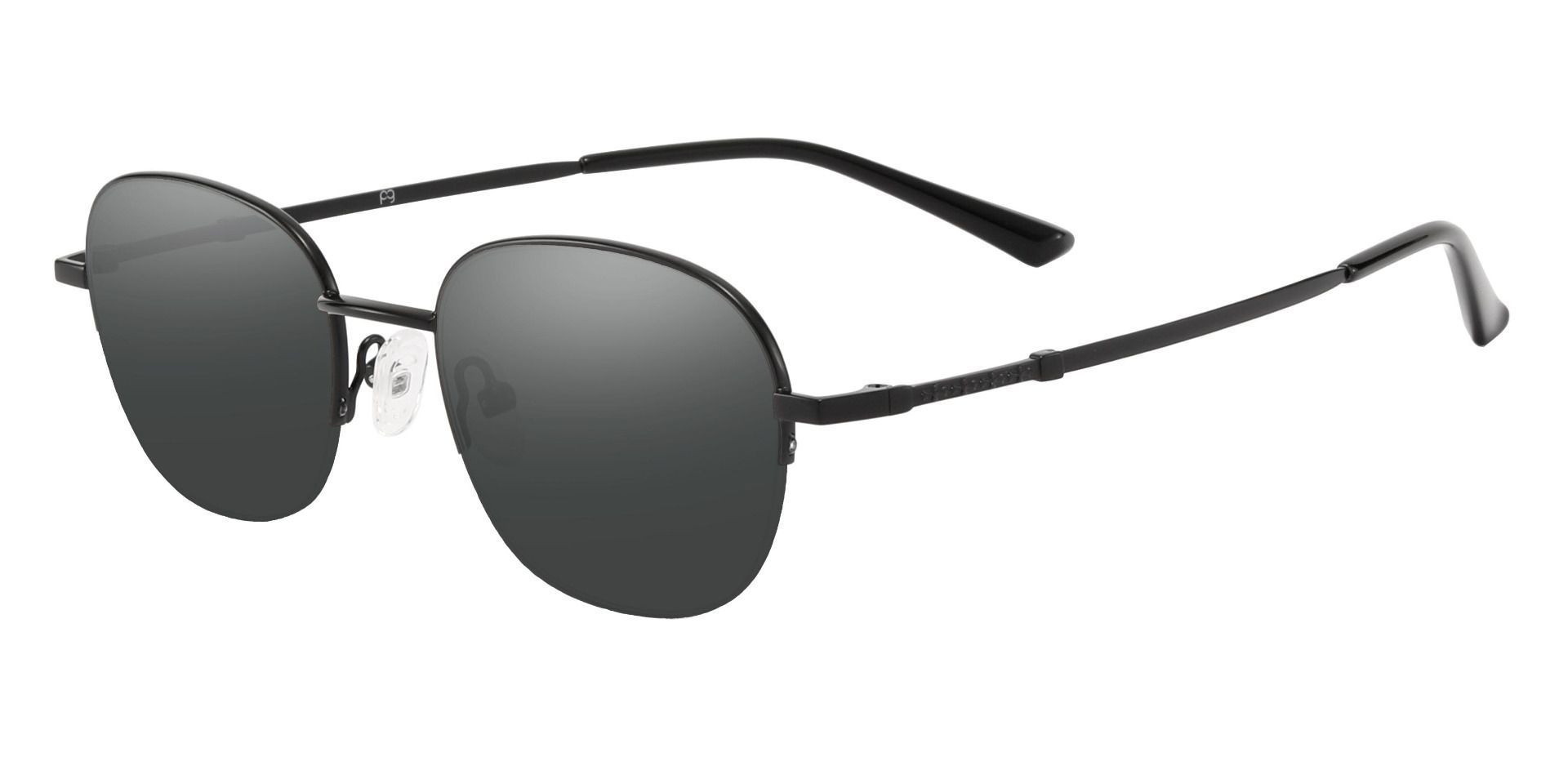 Rochester Oval Lined Bifocal Sunglasses - Black Frame With Gray Lenses