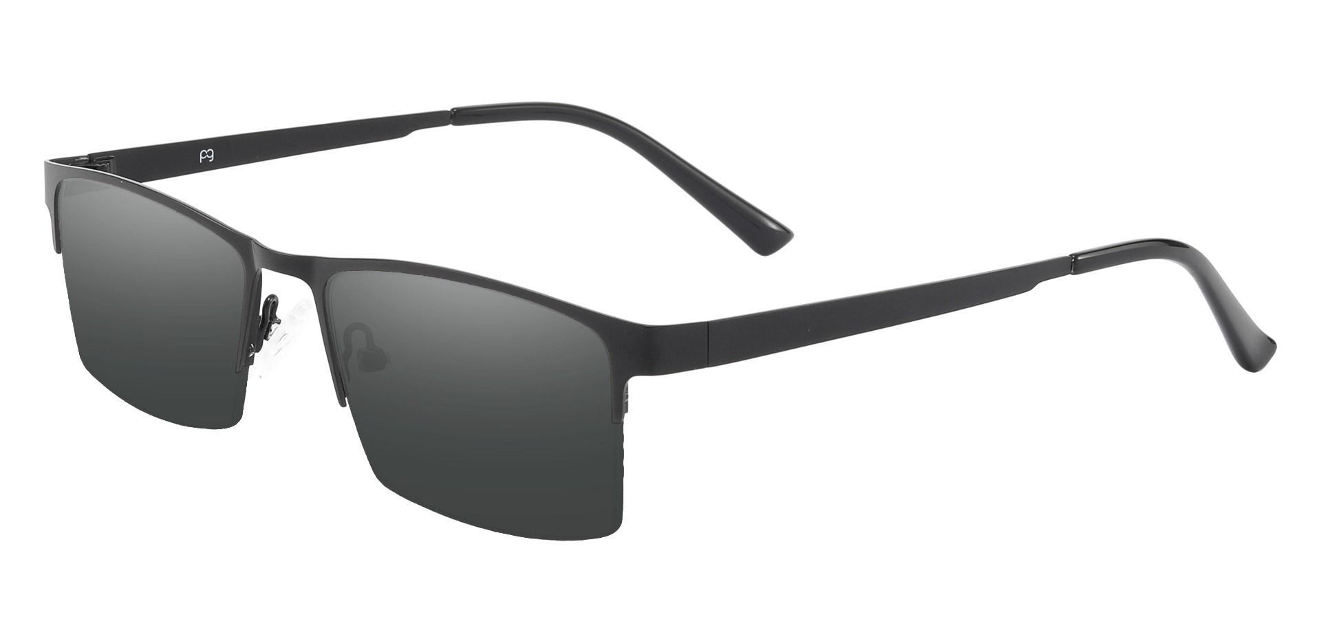 Patrick Rectangle Reading Sunglasses - Black Frame With Gray Lenses