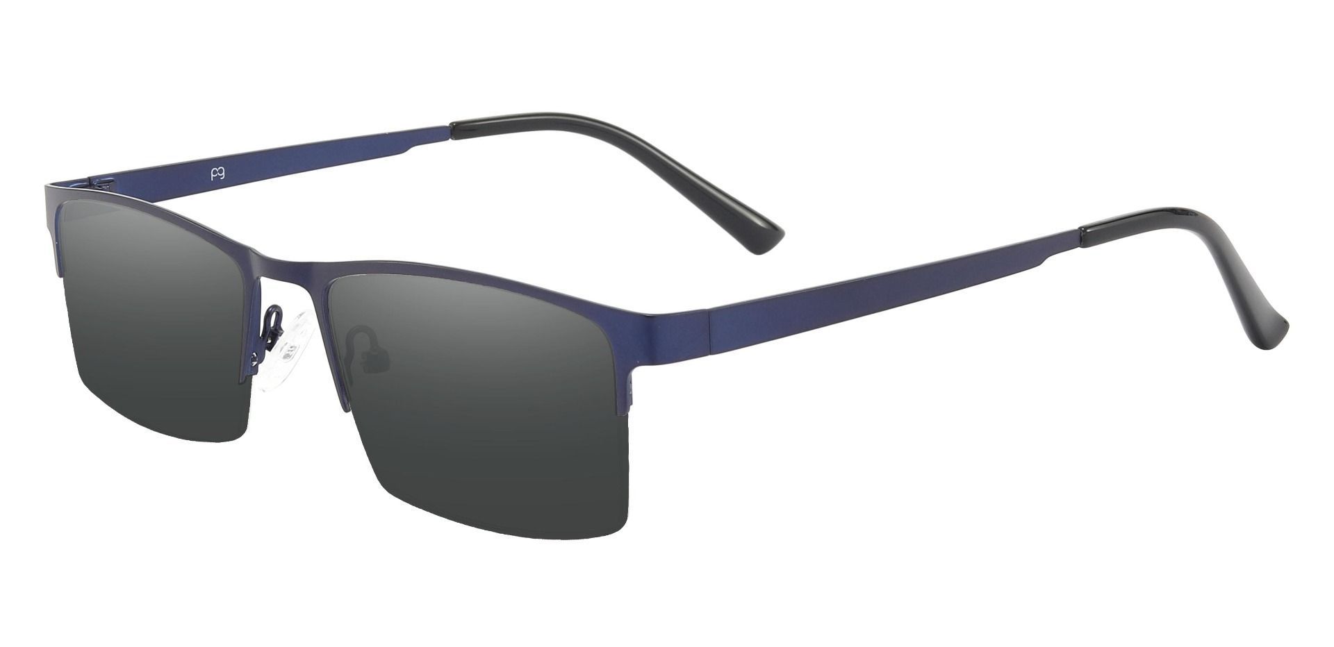 Patrick Rectangle Reading Sunglasses - Blue Frame With Gray Lenses