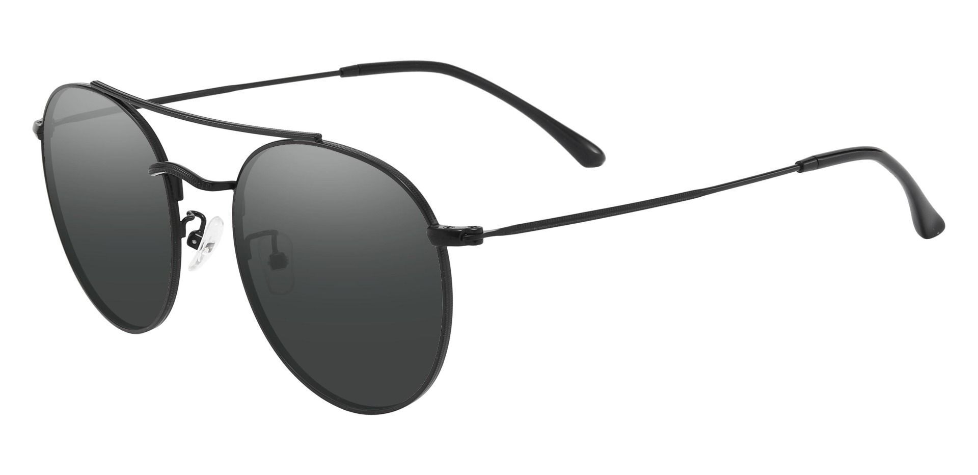 Junction Aviator Lined Bifocal Sunglasses - Black Frame With Gray Lenses