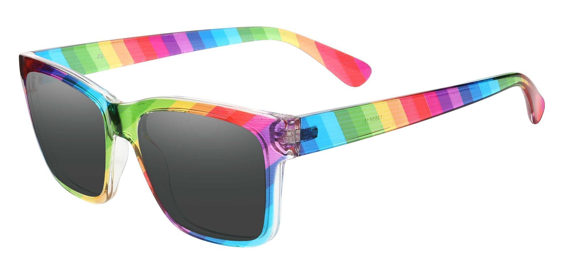 Hatton Square Prescription Sunglasses - Multi Color Frame With Gray Lenses