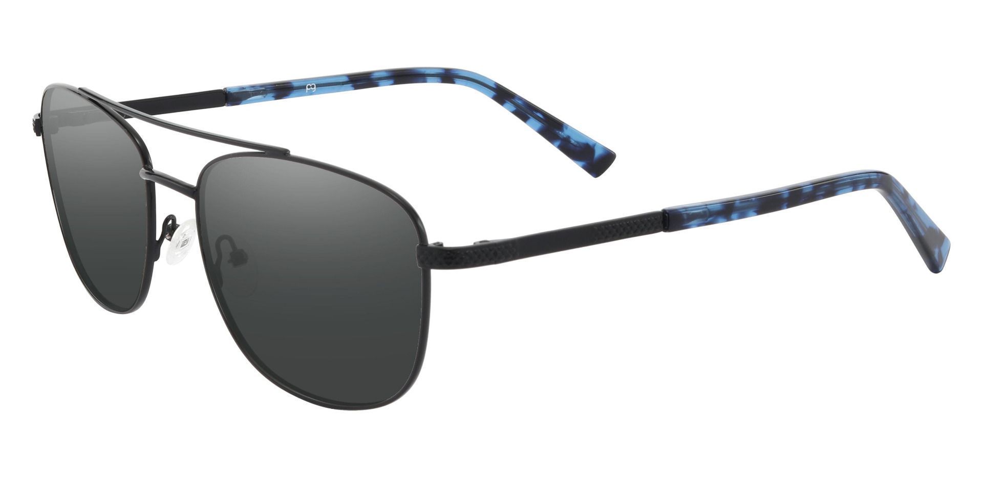 Erick Aviator Progressive Sunglasses - Black Frame With Gray Lenses