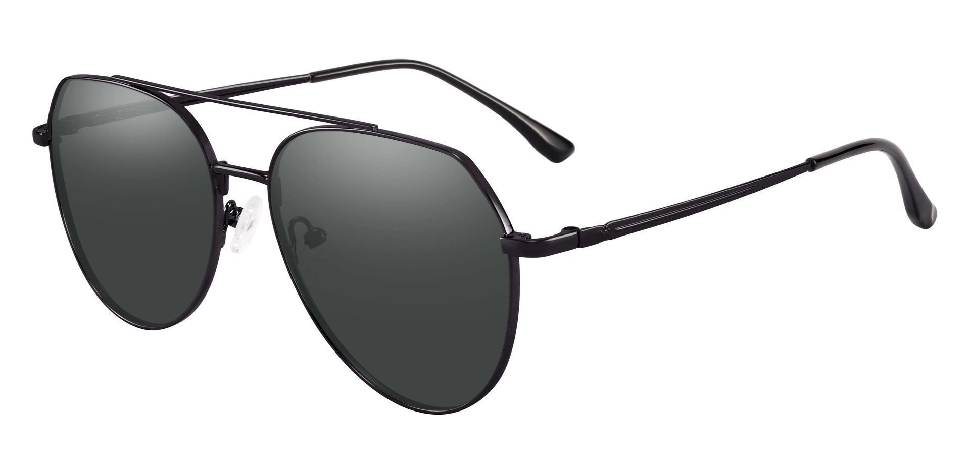 Wexford Aviator Prescription Sunglasses - Black Frame With Gray Lenses