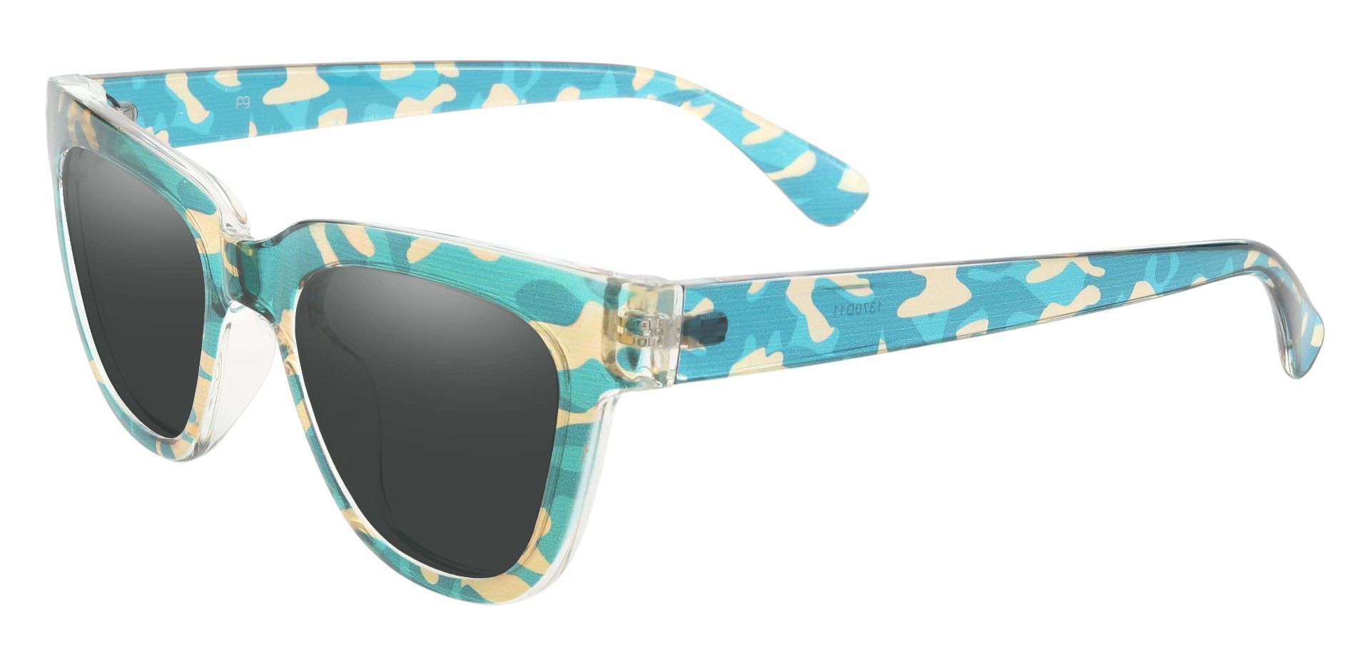 Myrtle Square Prescription Sunglasses - Green Frame With Gray Lenses