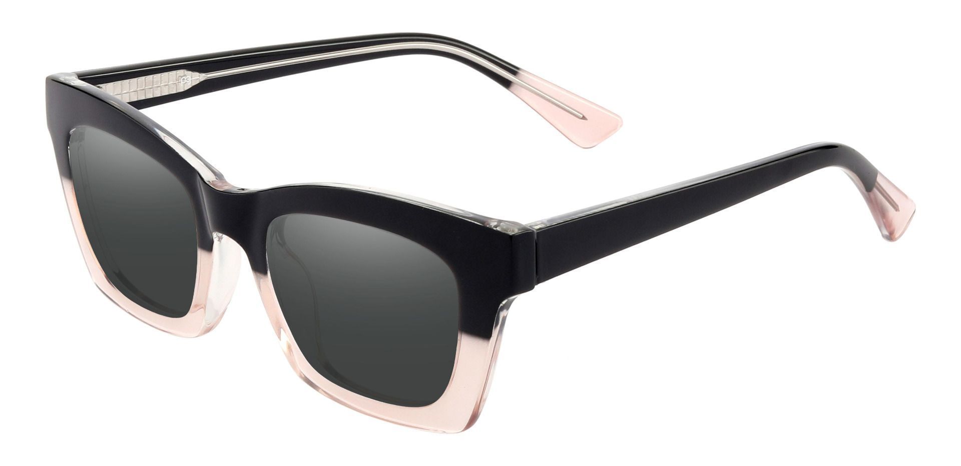 McKee Rectangle Prescription Sunglasses - Black Frame With Gray Lenses