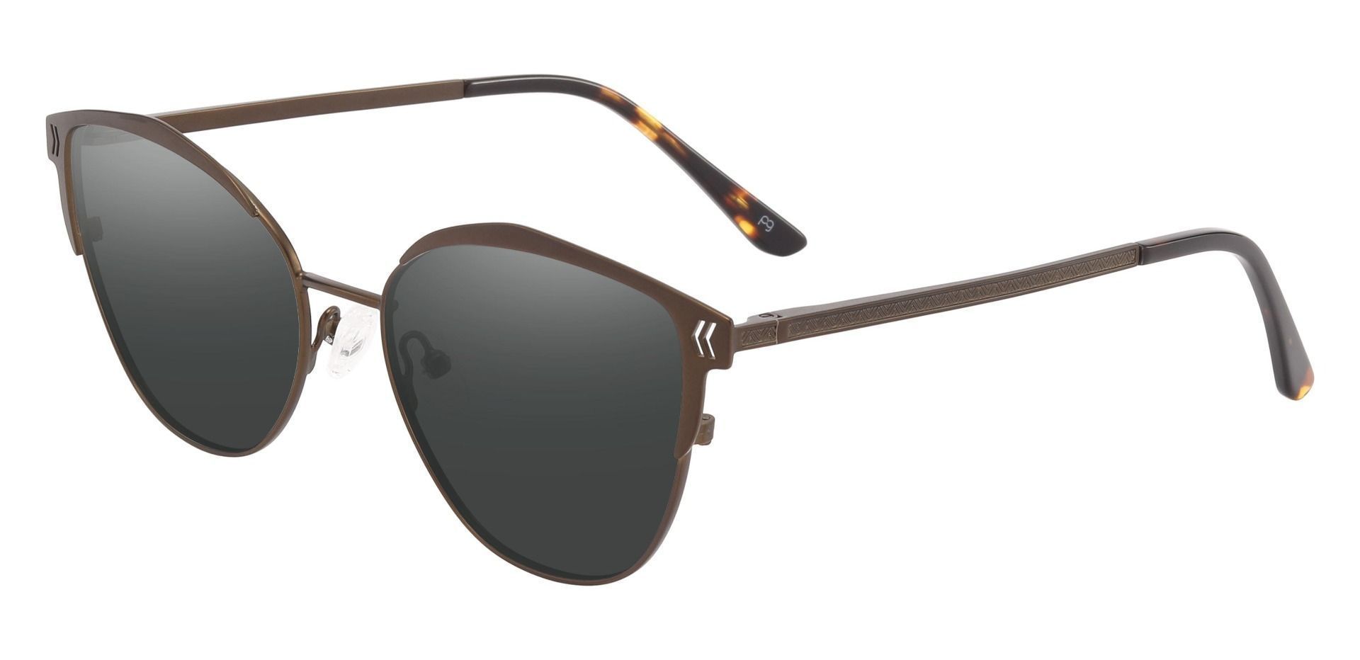 Hampton Geometric Prescription Sunglasses - Brown Frame With Gray Lenses