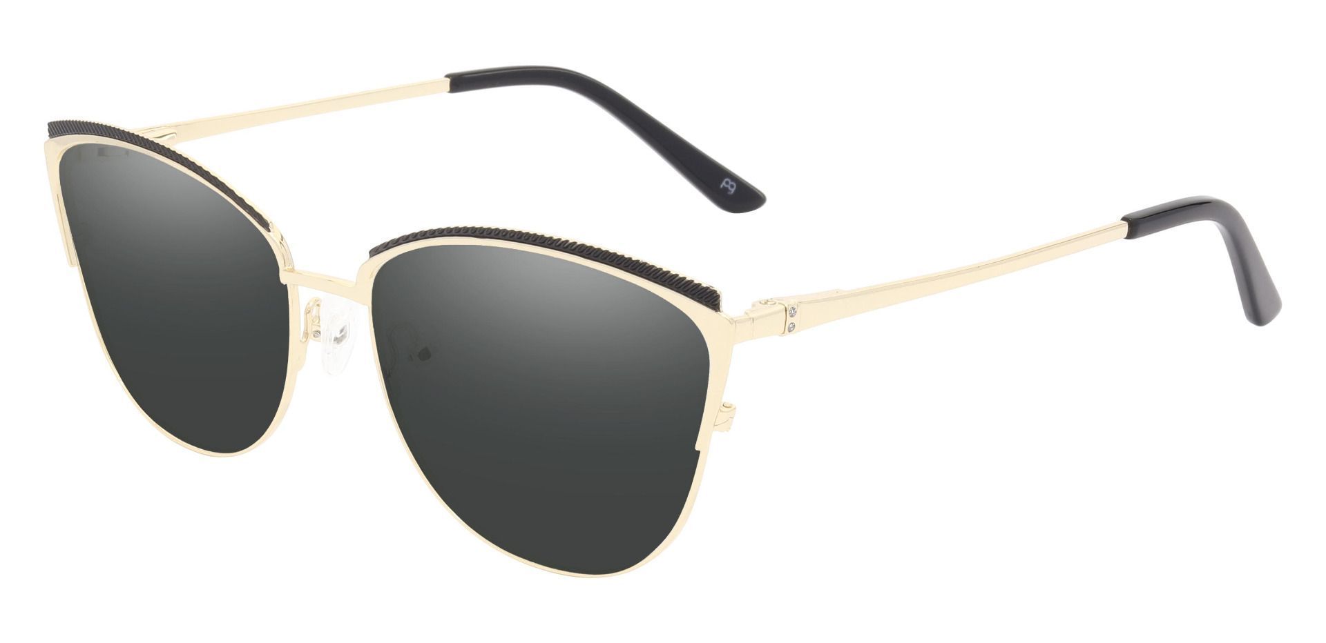 Magnolia Cat Eye Prescription Sunglasses - Gold Frame With Gray Lenses