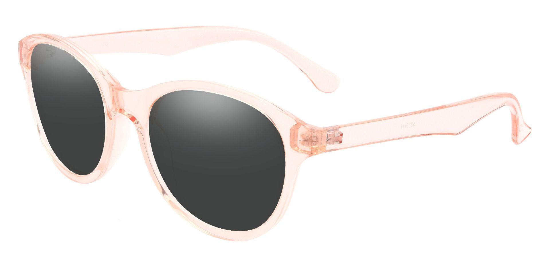 Angelina Round Prescription Sunglasses - Pink Frame With Gray Lenses