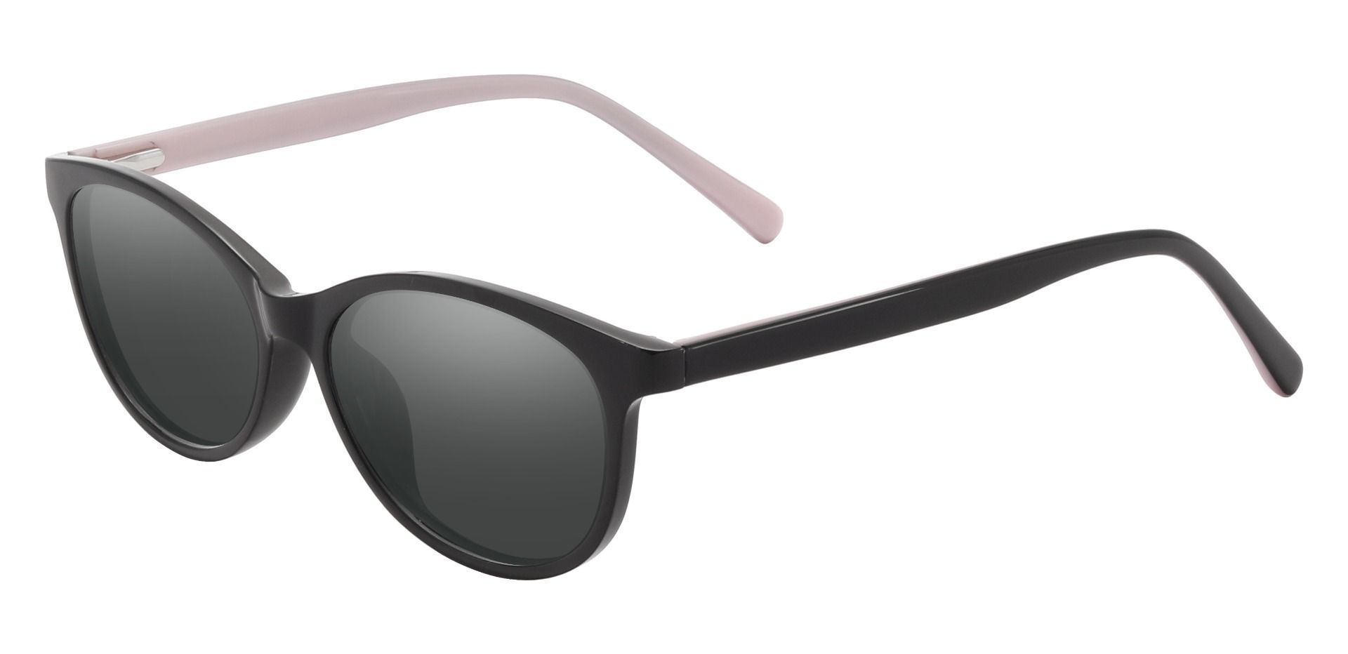 Adora Oval Prescription Sunglasses - Black Frame With Gray Lenses