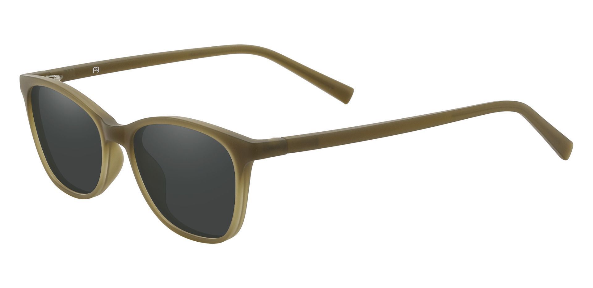 Sasha Classic Square Prescription Sunglasses - Green Frame With Gray Lenses