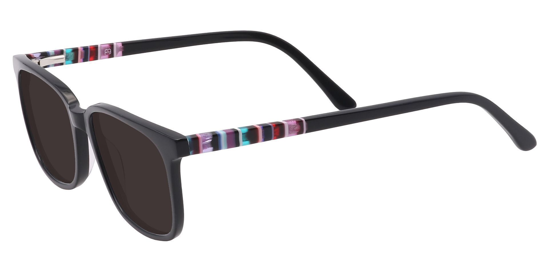 Fern Square Reading Sunglasses - Black Frame With Gray Lenses