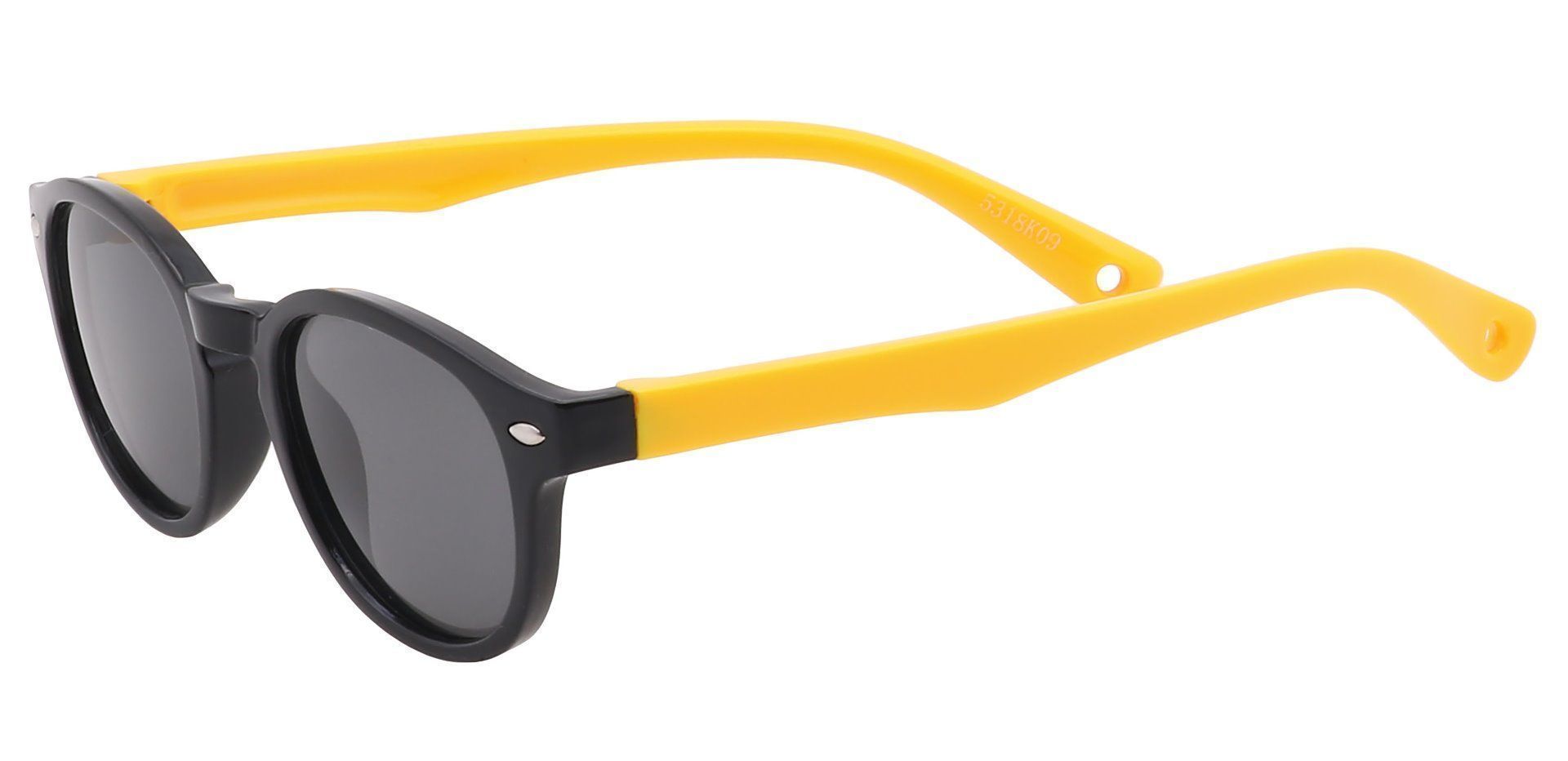 Carbon Round Black Single Vision Sunglasses