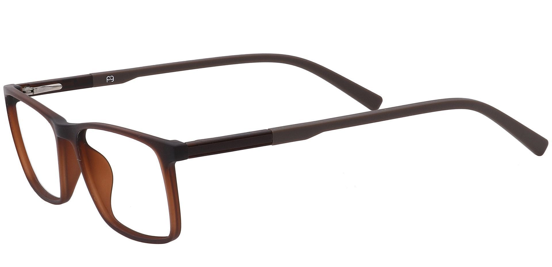 Helga Rectangle Non-Rx Glasses -  Matte Medium Brown