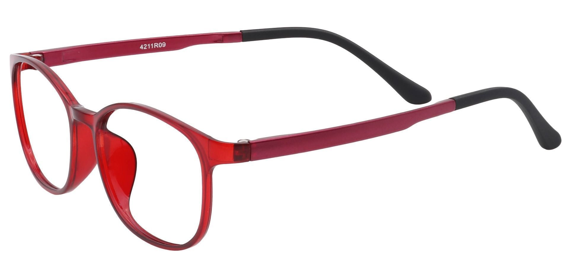 Sherry Oval Non-Rx Glasses - Red Crystal