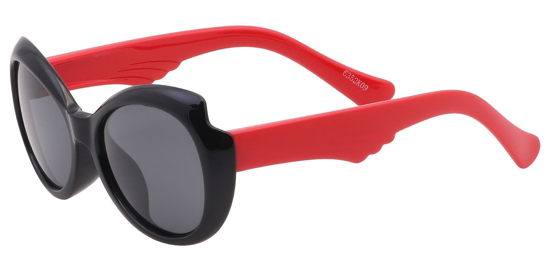 Robin Oval Reading Sunglasses Black Frame With Gray Lenses Kids