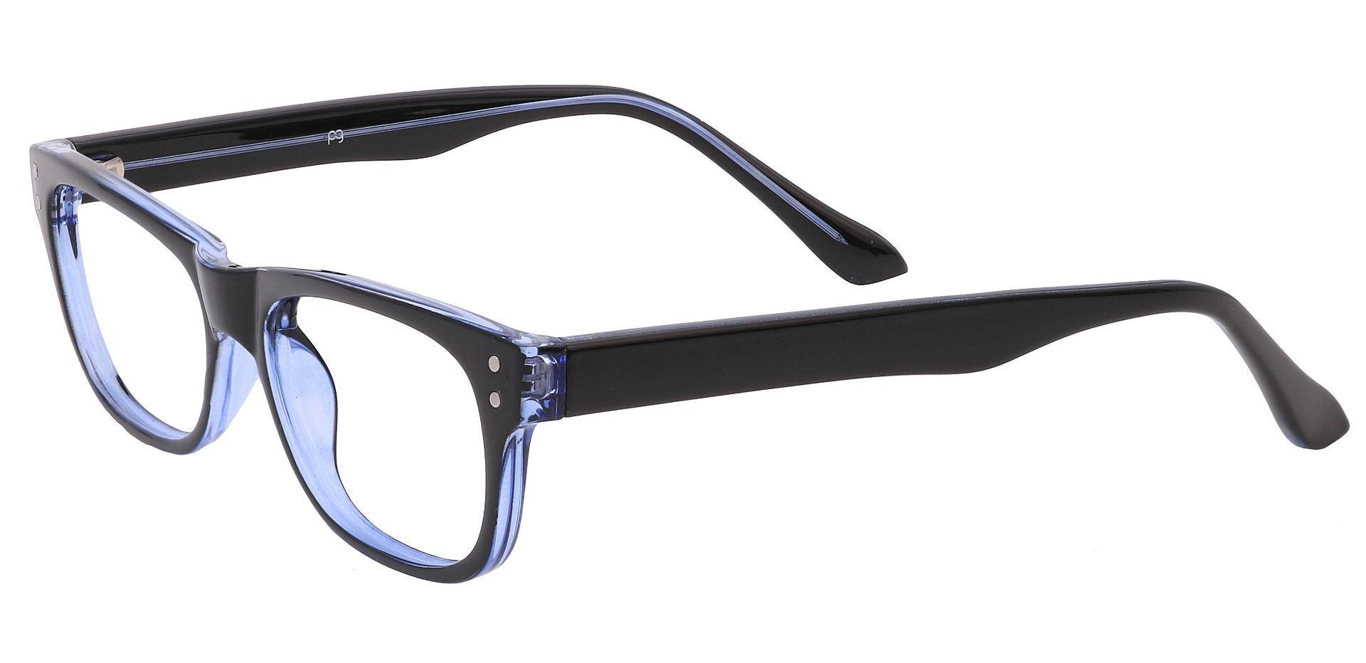 Murphy Rectangle Lined Bifocal Glasses - The Frame Is Blue And Black