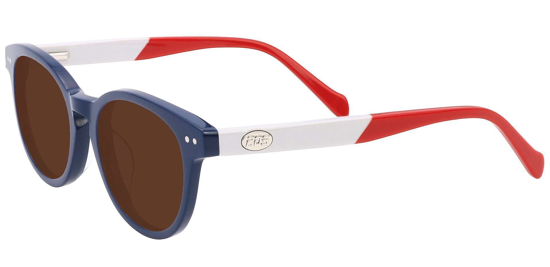 Revere Oval Reading Sunglasses - Blue Frame With Brown Lenses