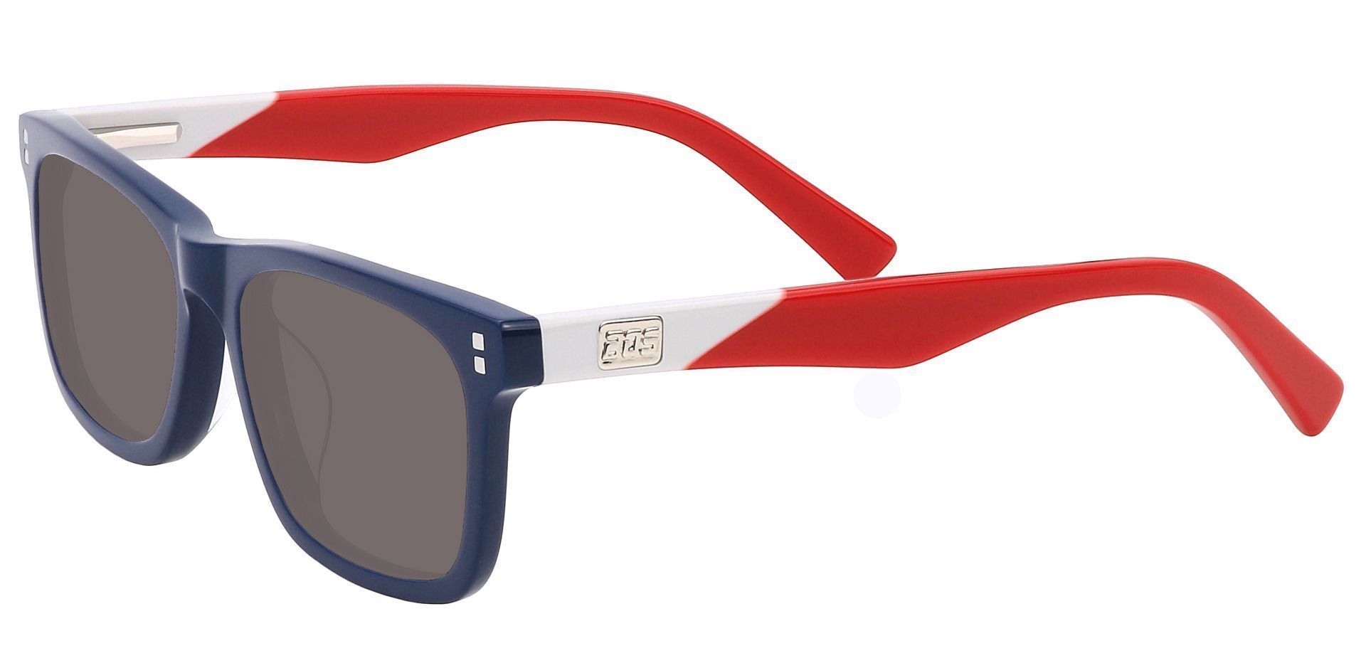 Harbor Rectangle Progressive Sunglasses - Blue Frame With Gray Lenses