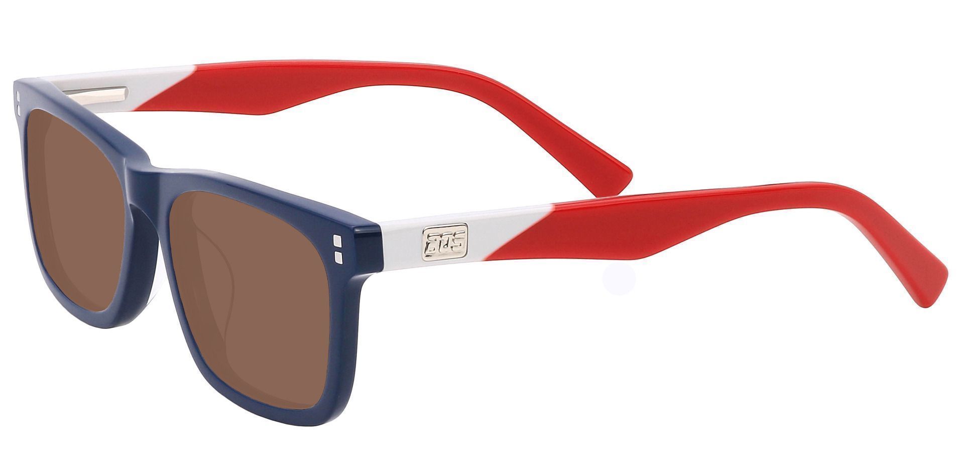 Harbor Rectangle Prescription Sunglasses - Blue Frame With Brown Lenses