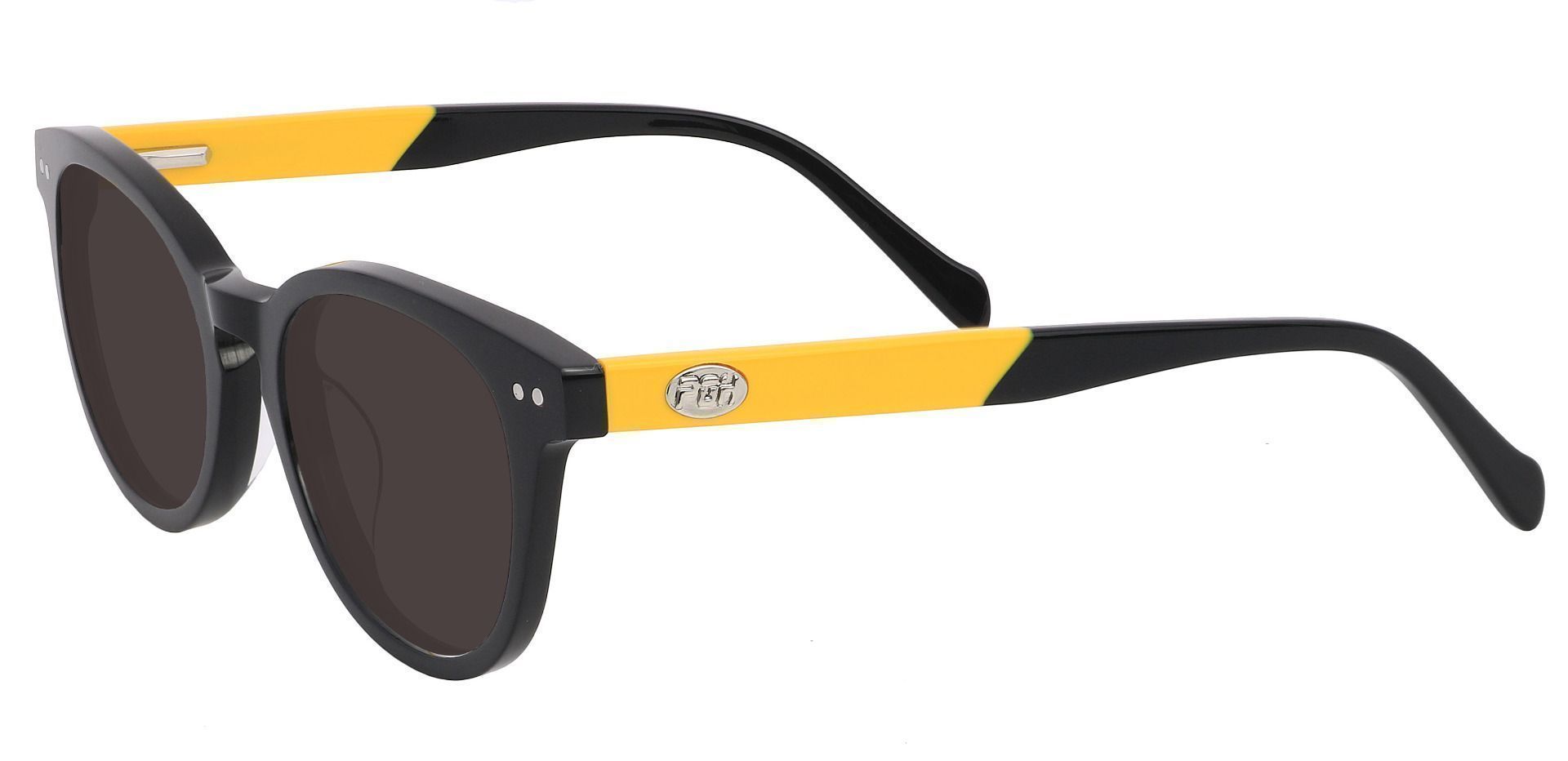 Forbes Oval Progressive Sunglasses - Black Frame With Gray Lenses