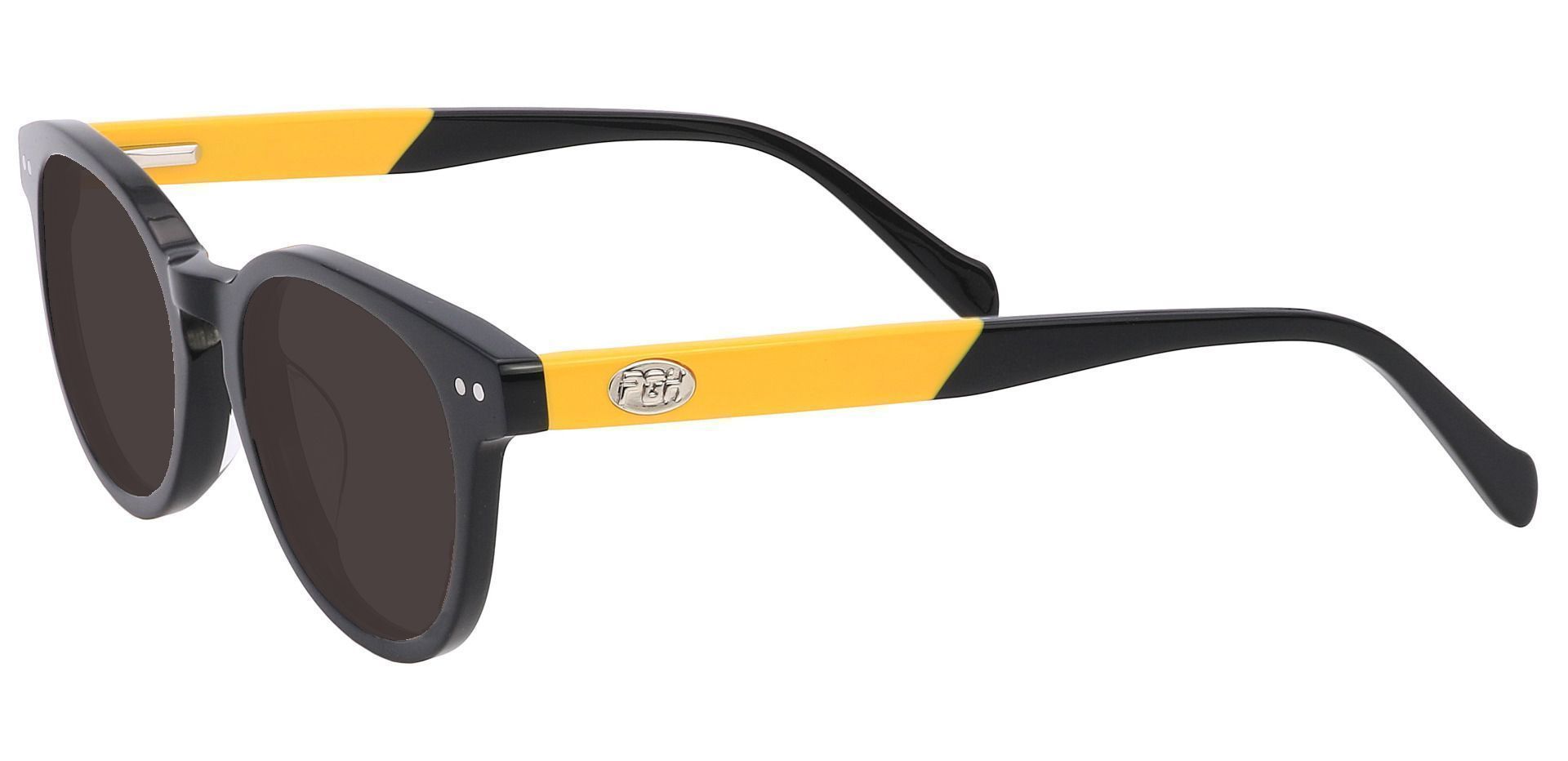 Oakland Oval Prescription Sunglasses Black Frame With Gray Lenses