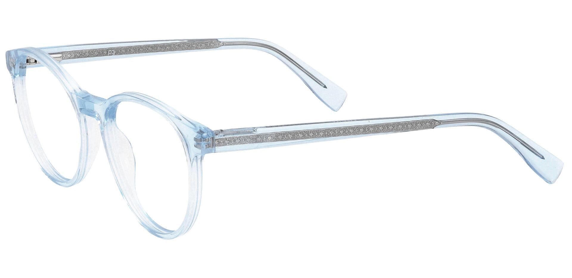 Stellar Oval Progressive Glasses - The Frame Is Clear With Light Blue
