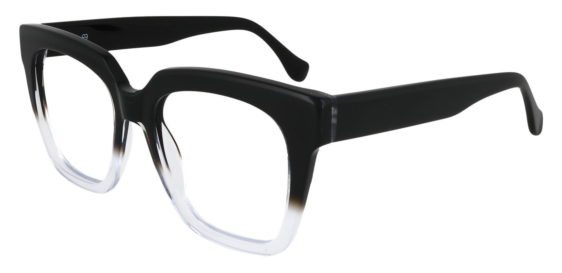 Lyric Square Prescription Glasses - Black Crystal Fade