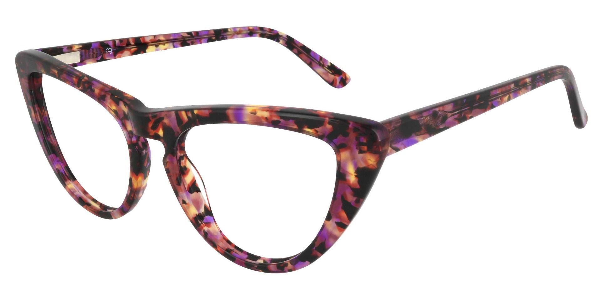 Ari Cat Eye Prescription Glasses - Purple Havana