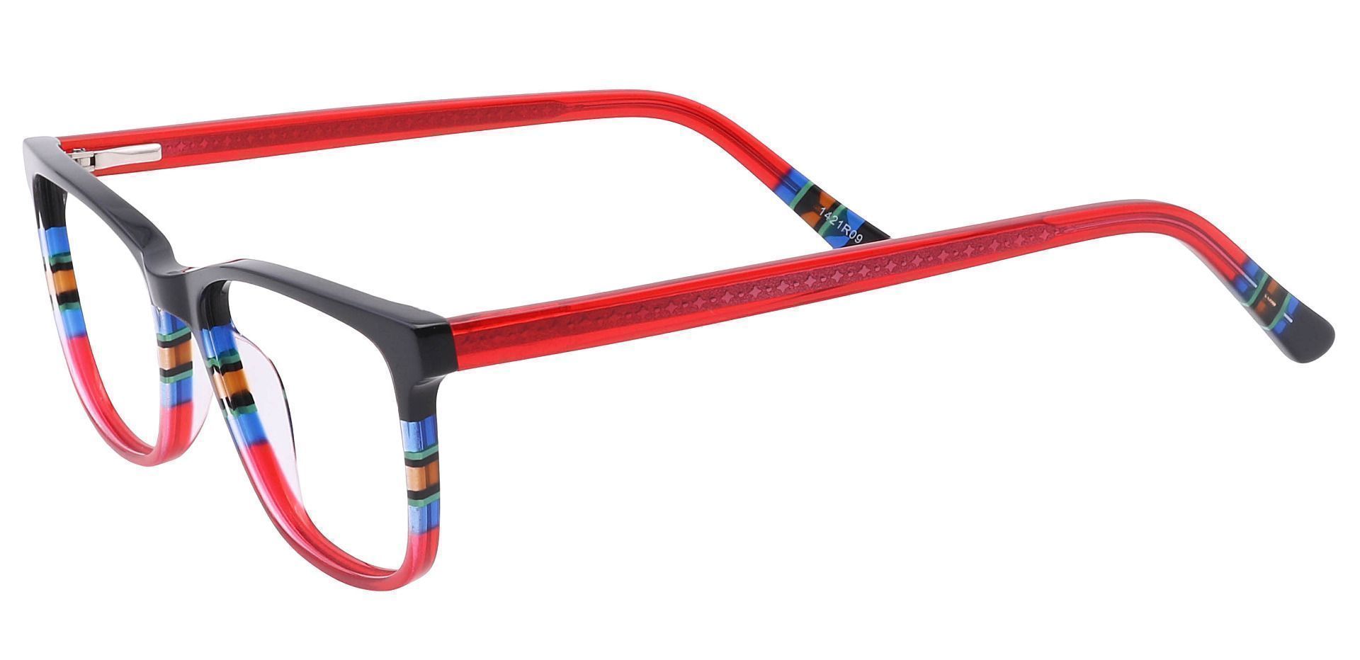 Taffie Oval Blue Light Blocking Glasses - Red