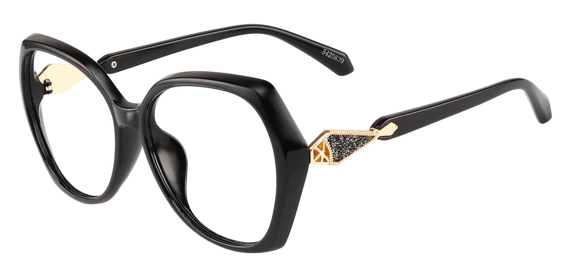Solitaire Geometric Single Vision Glasses - Black