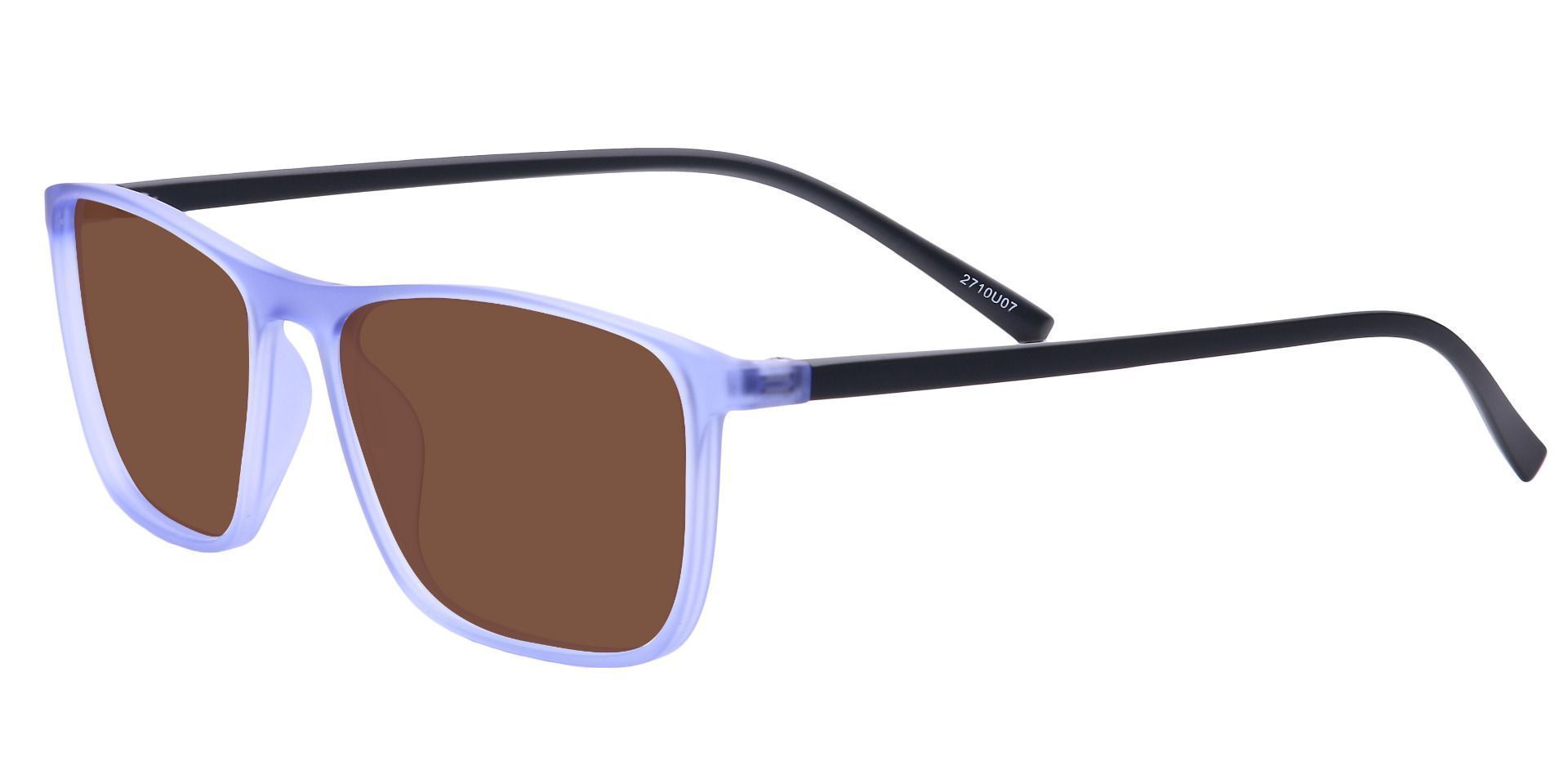Candid Rectangle Prescription Sunglasses - Blue Frame With Brown Lenses
