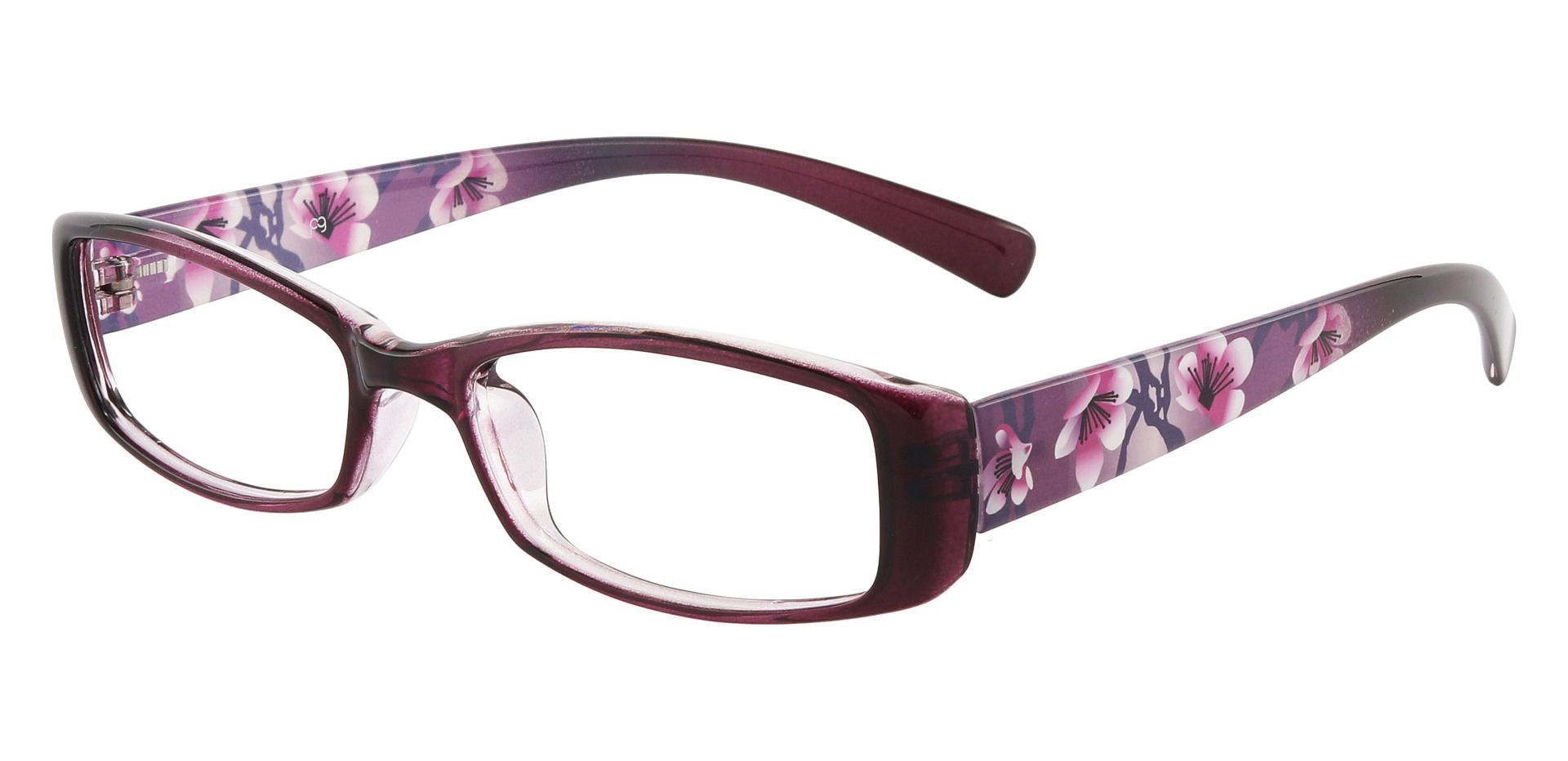 Medora Rectangle Reading Glasses - Purple/Floral Temples, Women's  Eyeglasses