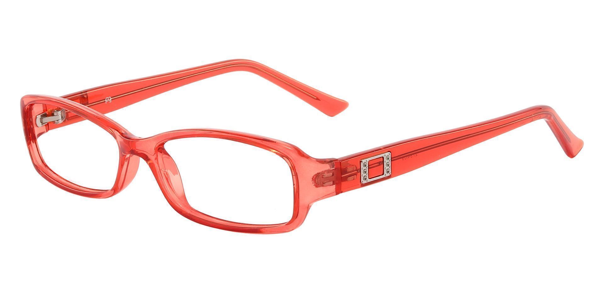 Cicely Rectangle Single Vision Glasses - Orange Crystal
