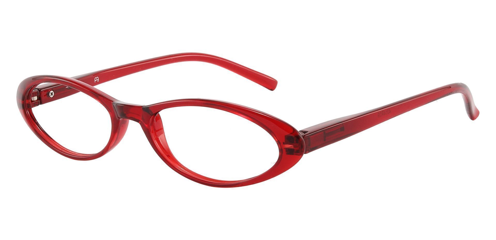 Darcie Oval Single Vision Glasses - Red Crystal
