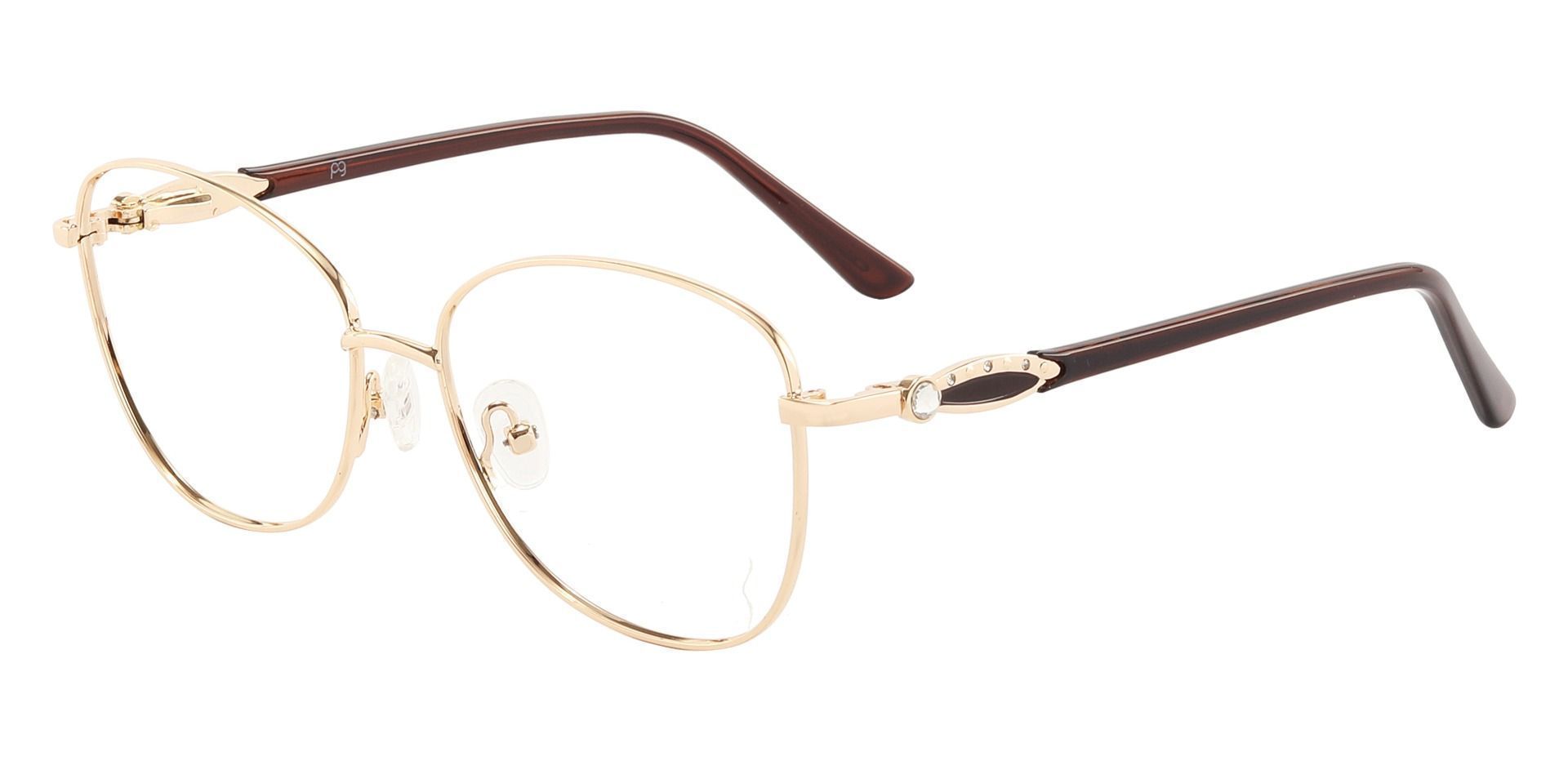 Almena Oval Progressive Glasses - Gold