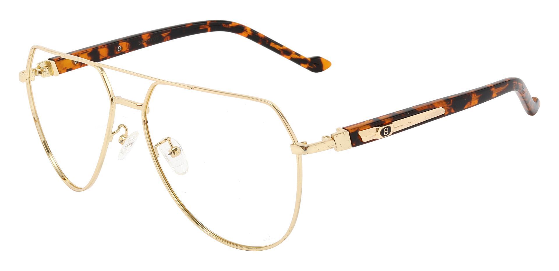 Wright Aviator Single Vision Glasses - Gold | Men's Eyeglasses | Payne ...