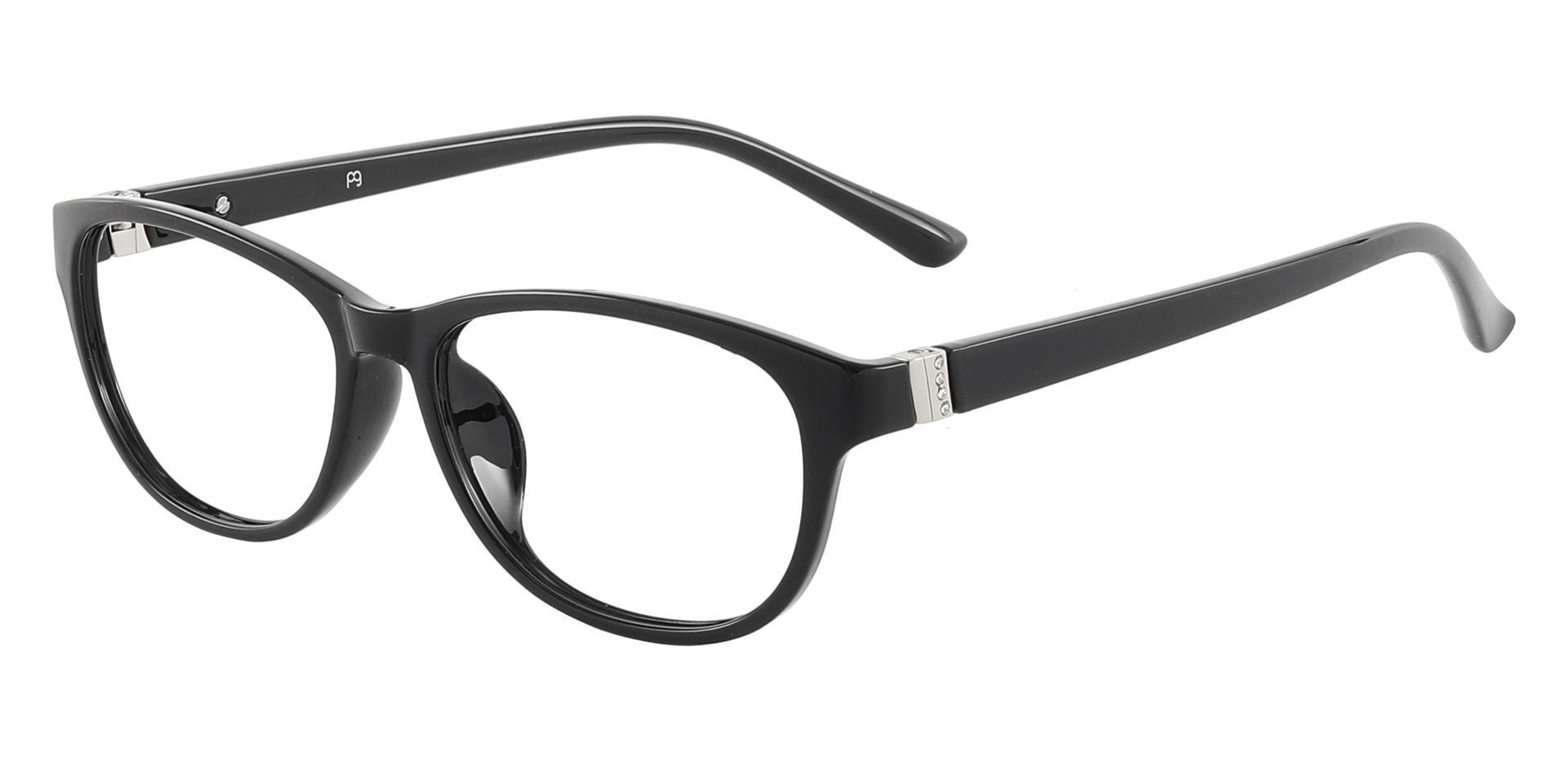Valentine Oval Prescription Glasses - Black