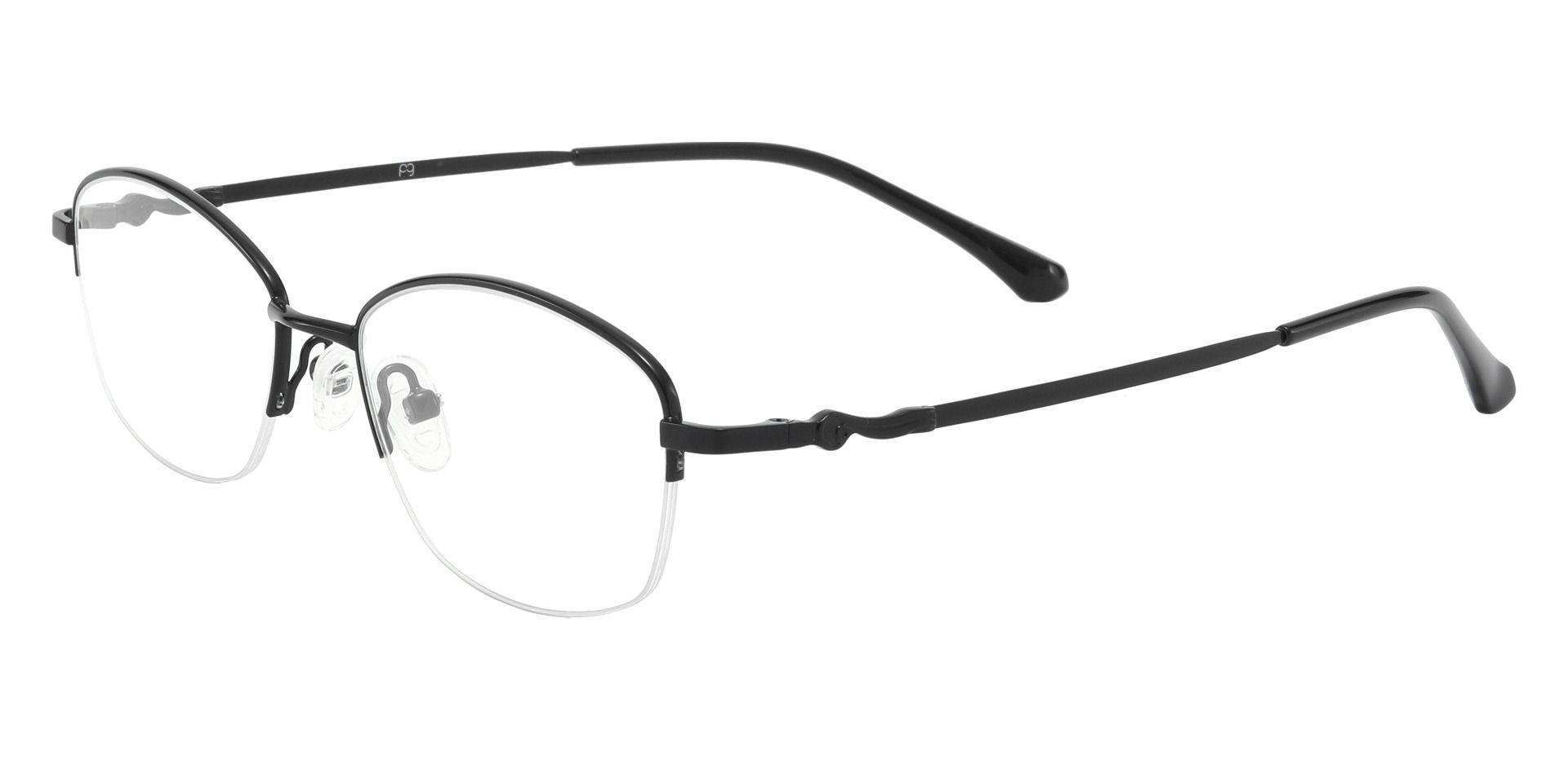 Beulah Oval Eyeglasses Frame - Black