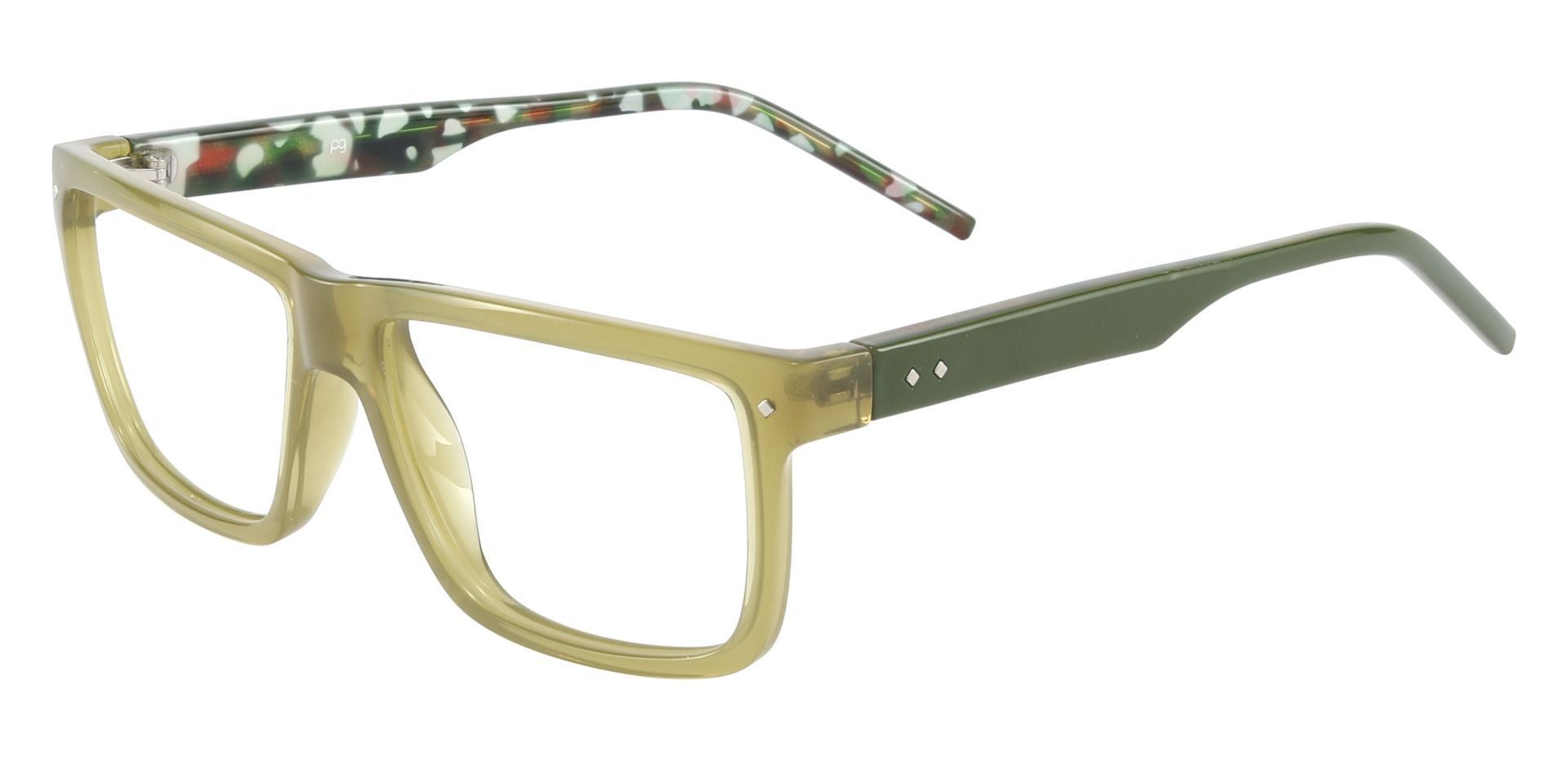 Carey Rectangle Reading Glasses - Green