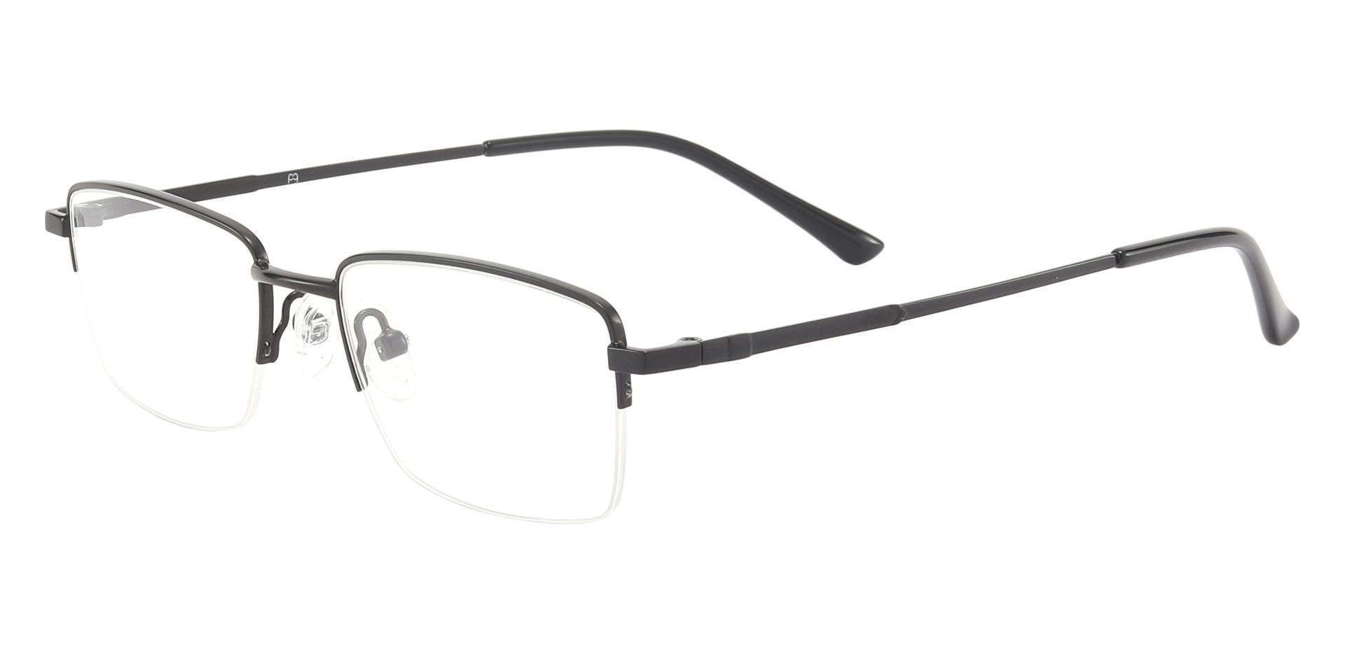 Tioga Rectangle Eyeglasses Frame - Black