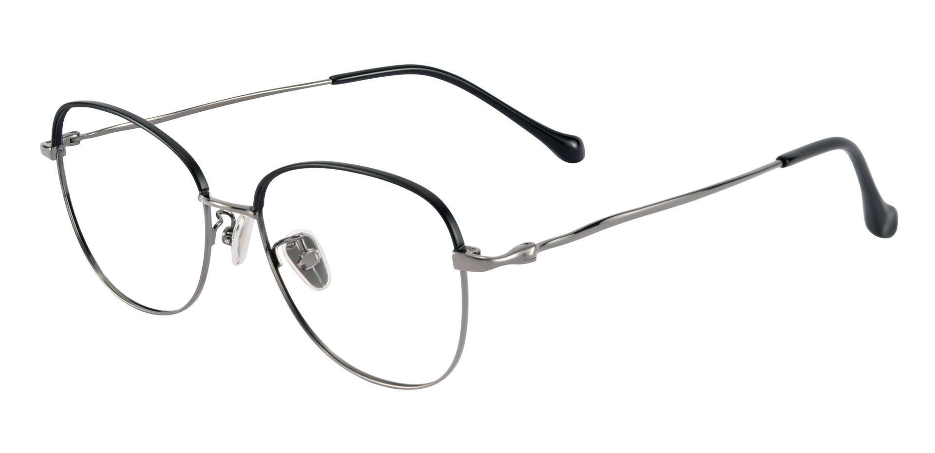 Belcourt Oval Non-Rx Glasses - Black