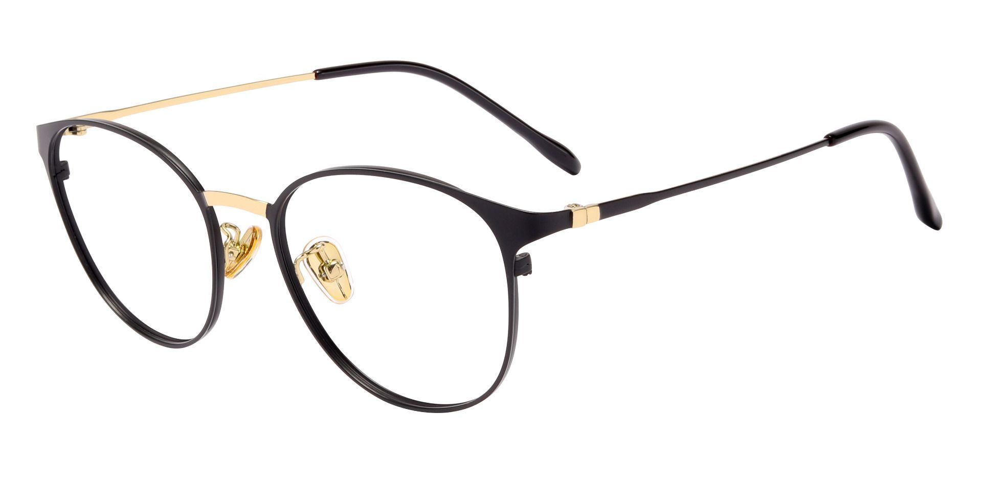 Bertie Oval Eyeglasses Frame - Black
