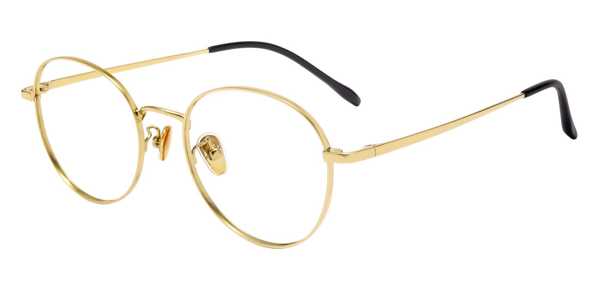 Lisbon Round Eyeglasses Frame - Gold