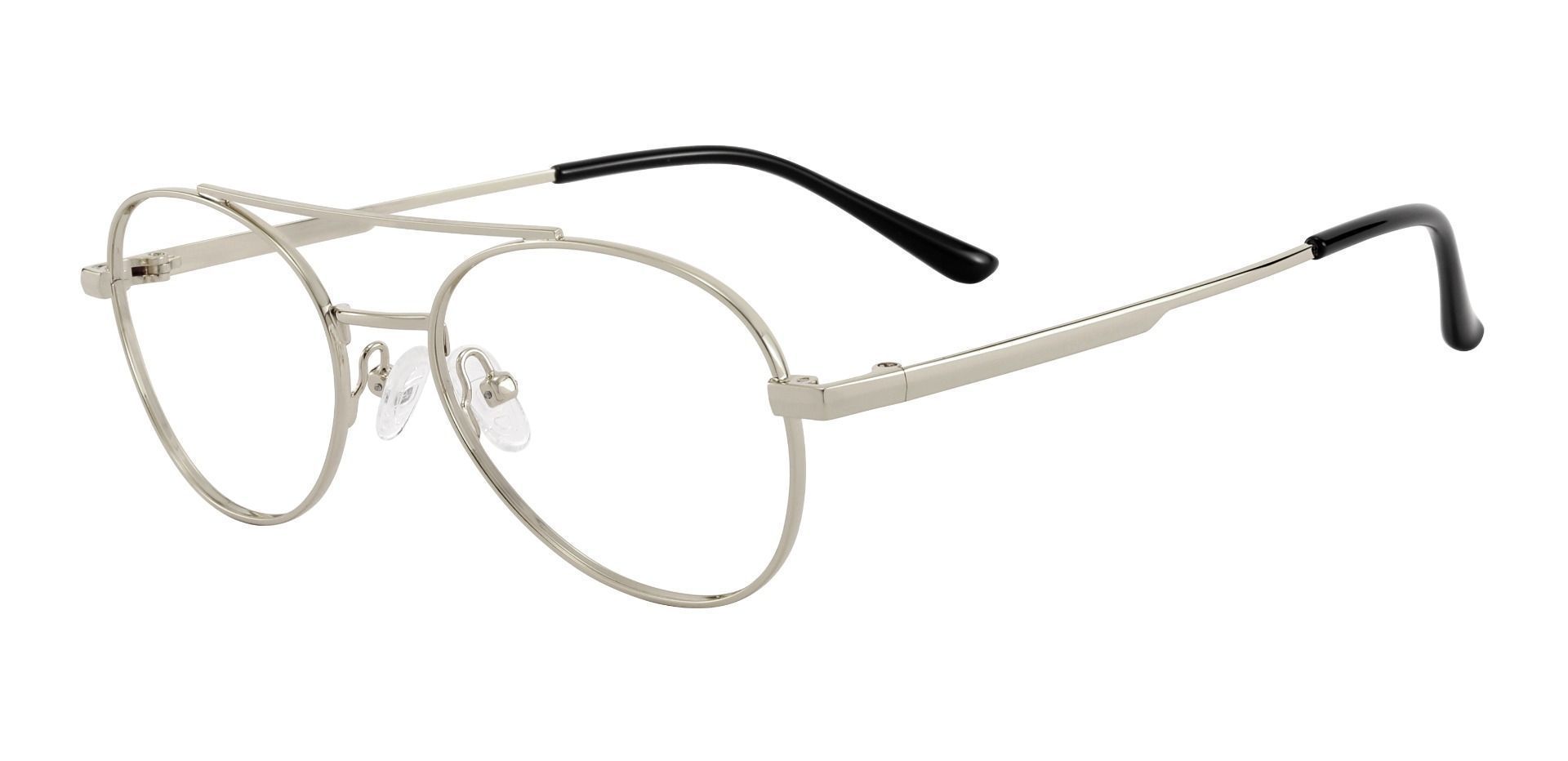 Hinton Aviator Eyeglasses Frame - Silver