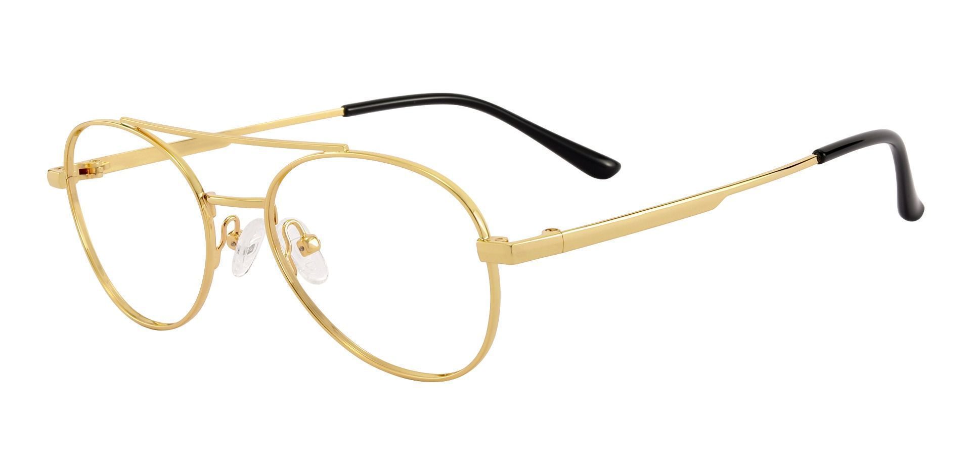 Hinton Aviator Non-Rx Glasses - Gold