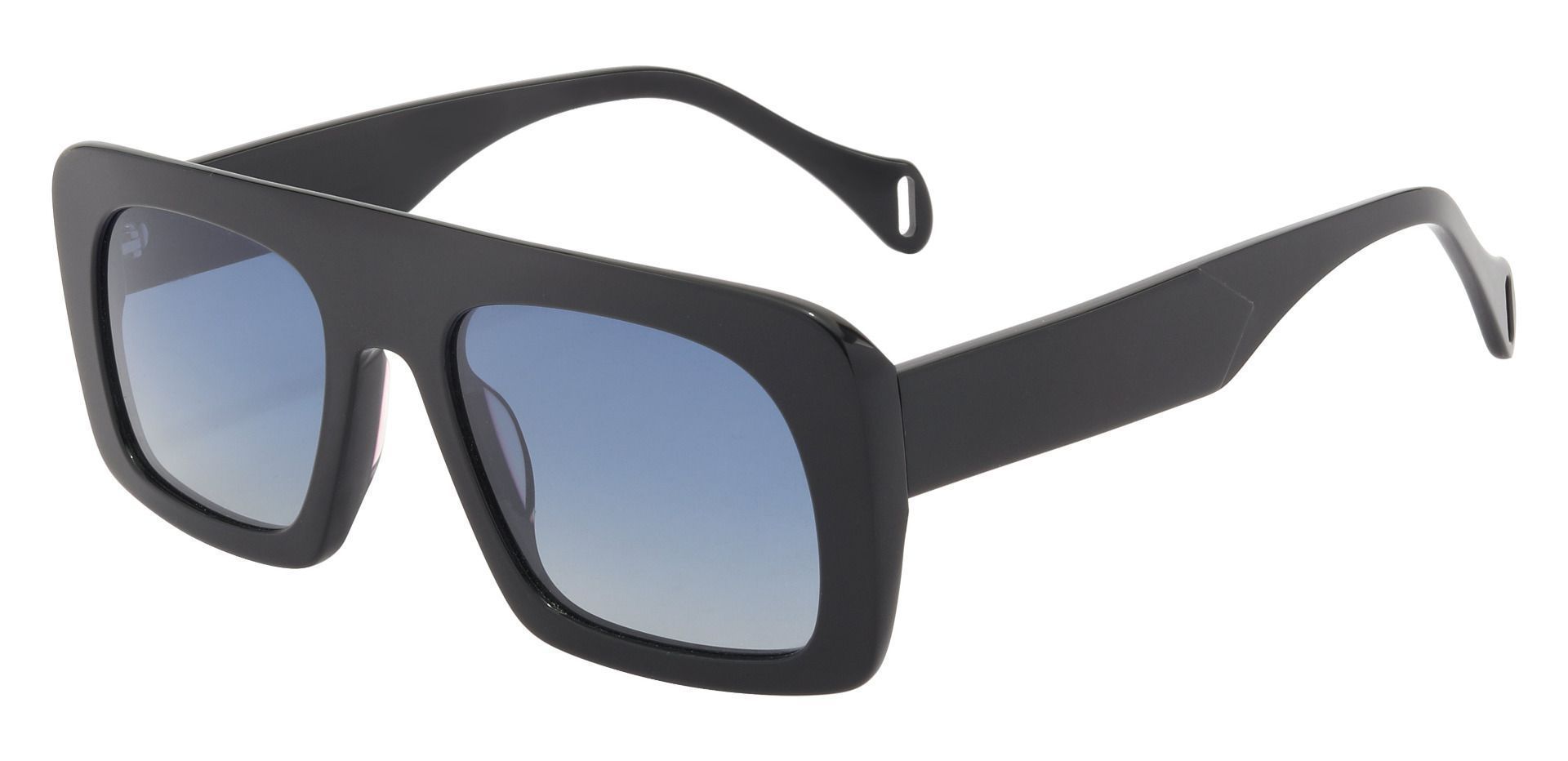 Landrum Rectangle Black Non-Rx Sunglasses