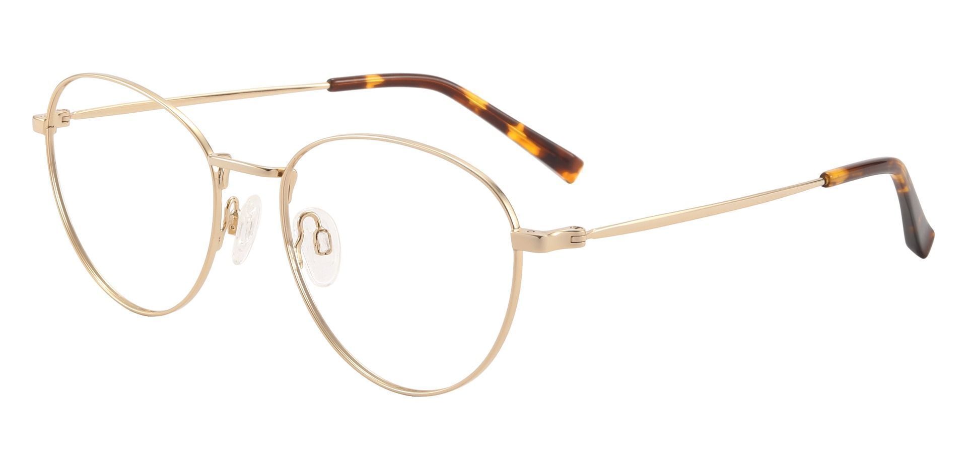 Elmira Oval Prescription Glasses - Gold