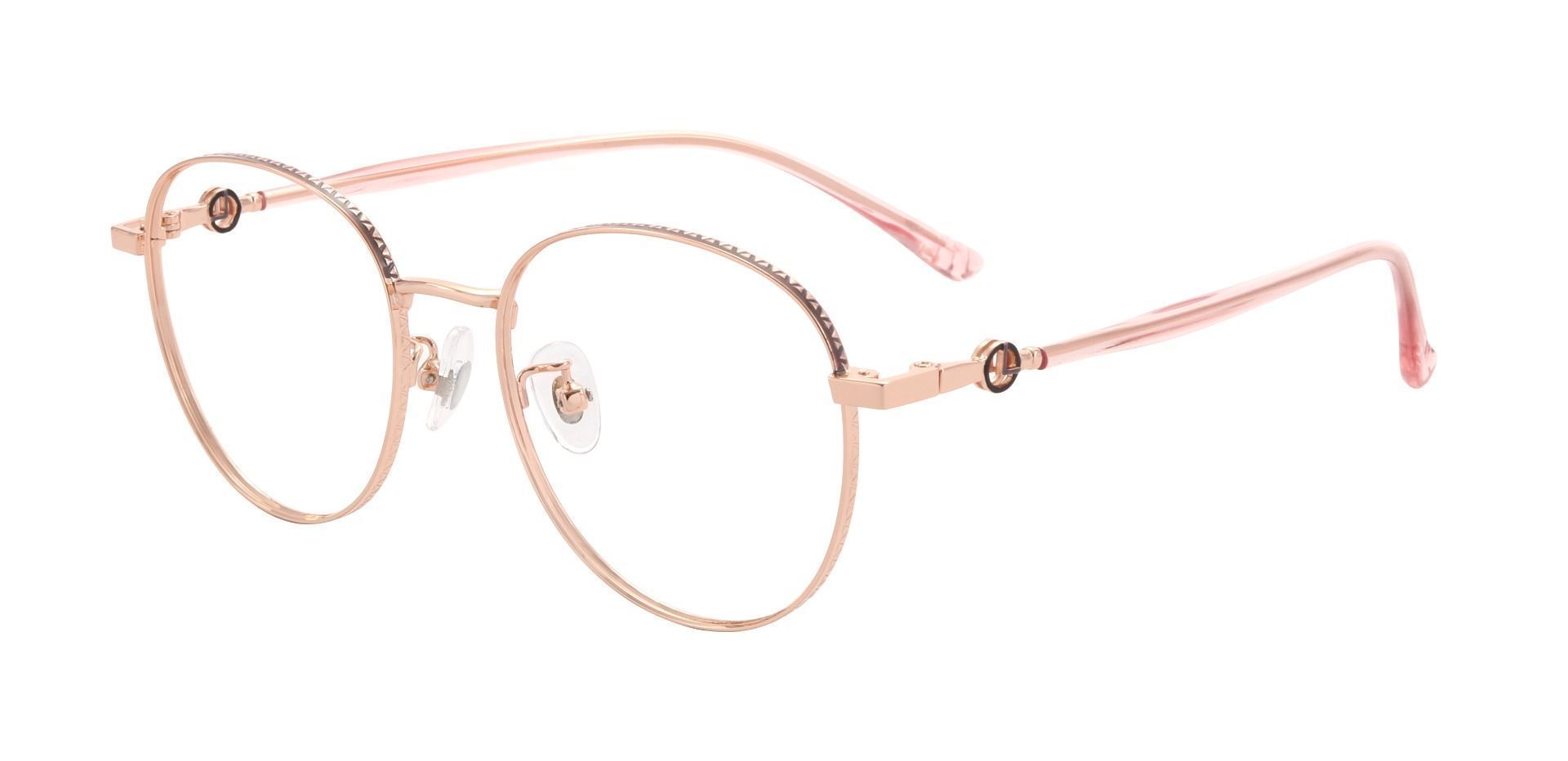 Imelda Round Prescription Glasses - Rose Gold | Women's Eyeglasses ...
